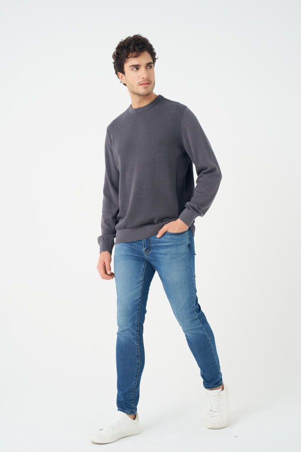 Pull Leo Chevalier bicolore à col rond