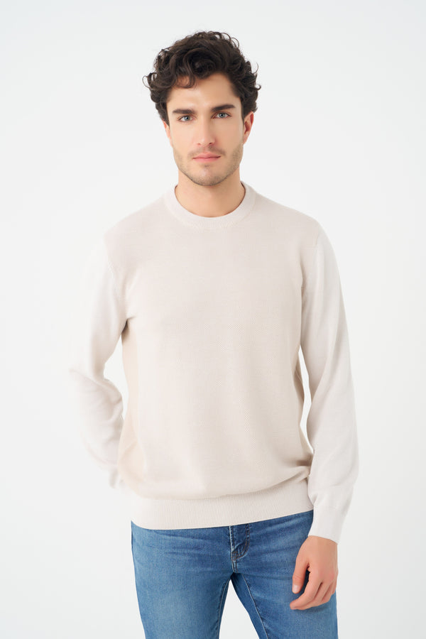 Pull Leo Chevalier bicolore à col rond