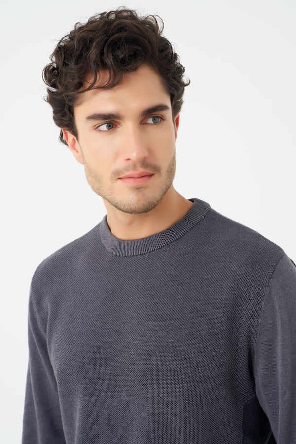 Pull Leo Chevalier bicolore à col rond