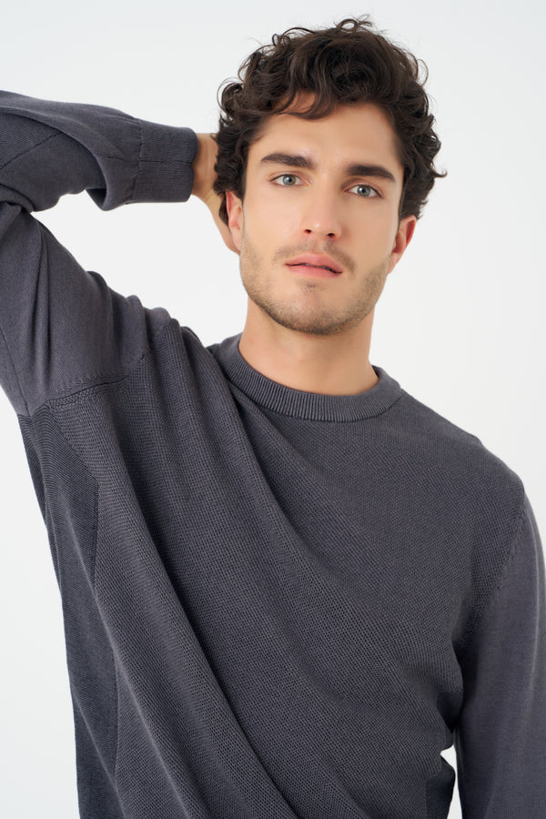 Pull Leo Chevalier bicolore à col rond