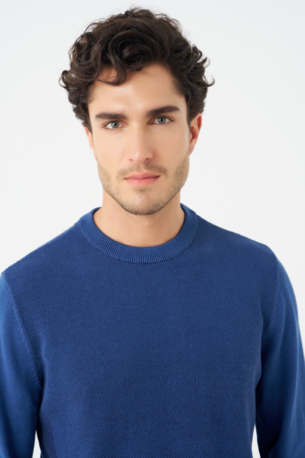 Pull Leo Chevalier bicolore à col rond