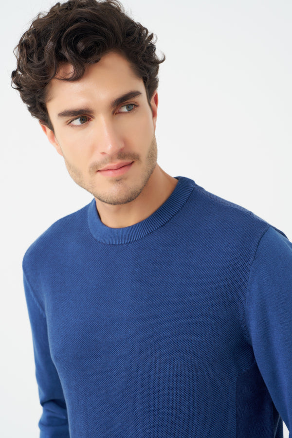 Pull Leo Chevalier bicolore à col rond