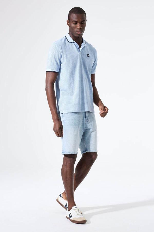 Polo Garcia à manches et col côtelés