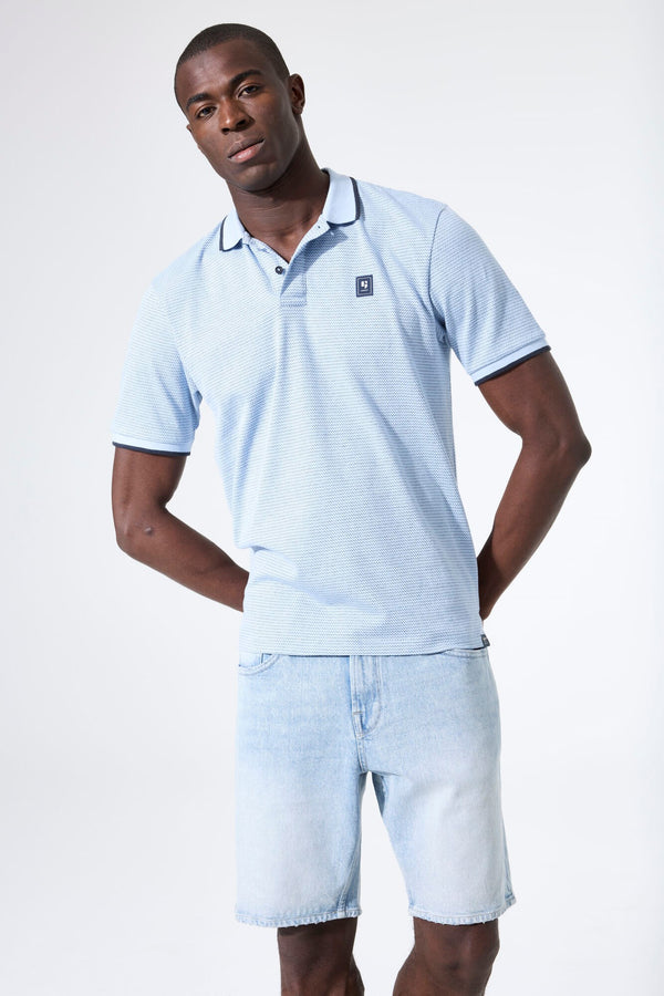 Polo Garcia à manches et col côtelés