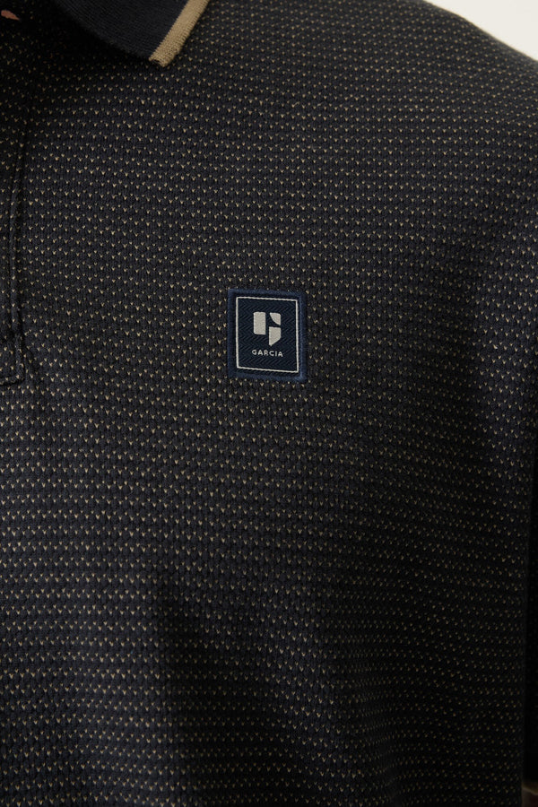 Polo Garcia à manches et col côtelés