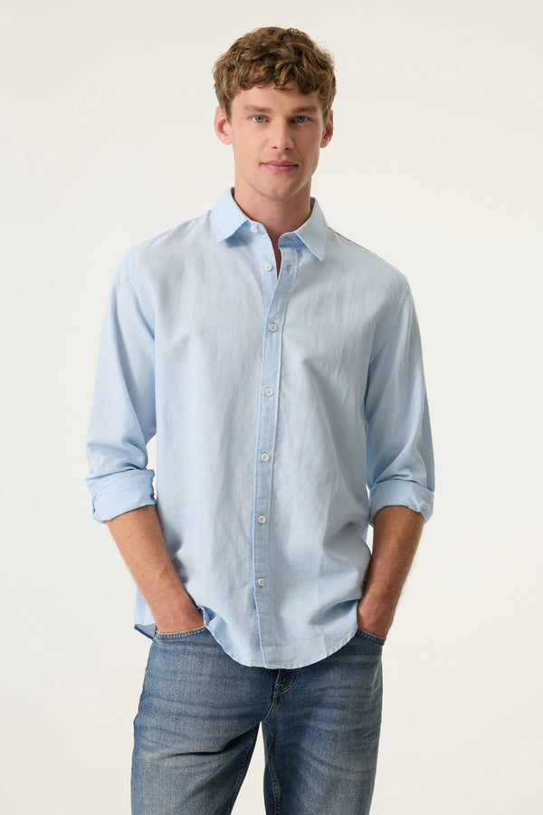 Chemise à manches longues en lin mélangé Garcia