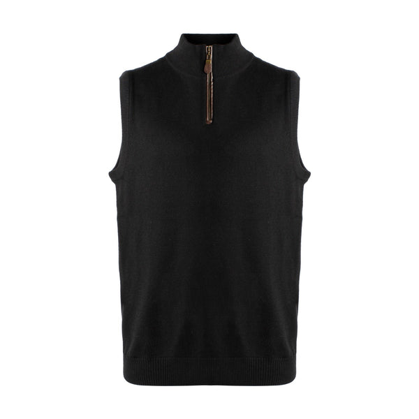 Men’s 1/4 zip mock neck, Sleeveless, Solid
