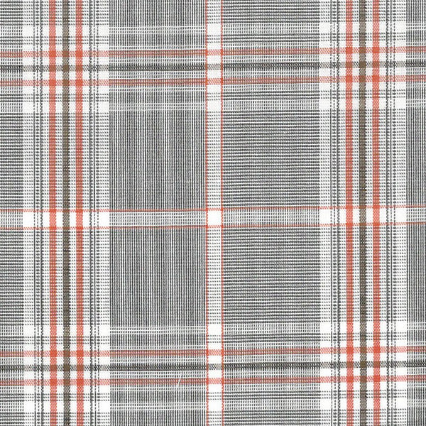 Adjusted Fit Grey and Orange Plaid Non Iron Dress Shirt