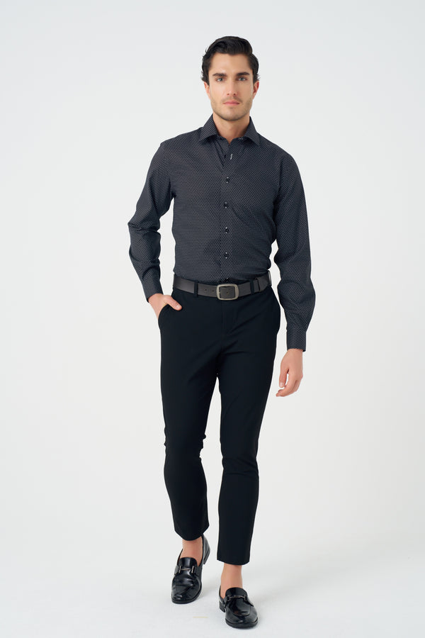 Leo Chevalier Adjusted fit Circle Print Dress Shirt