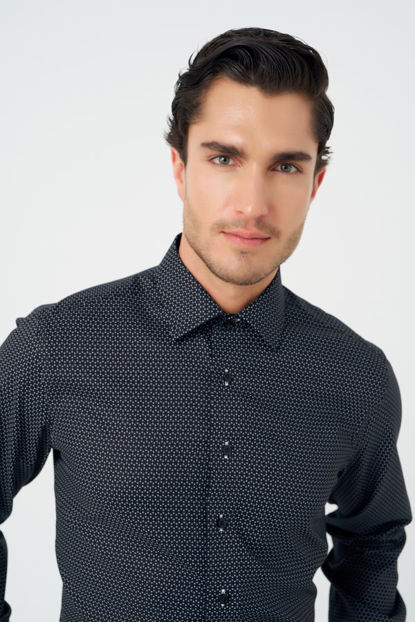 Leo Chevalier Adjusted fit Circle Print Dress Shirt