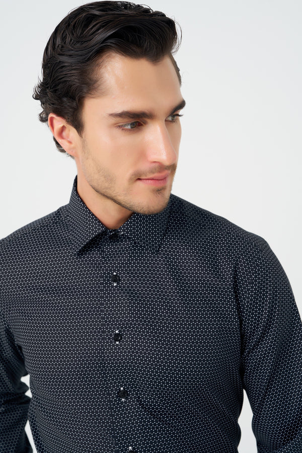 Leo Chevalier Adjusted fit Circle Print Dress Shirt