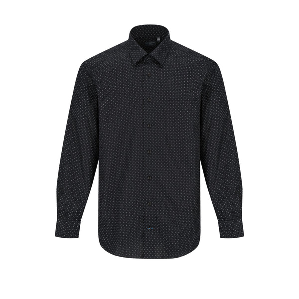 Leo Chevalier Non Iron Black with White Dots Dress Shirt
