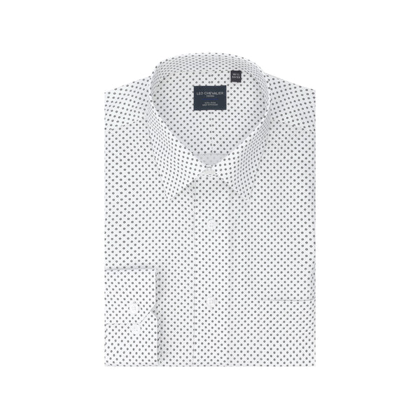 Leo Chevalier Black Dot Printed 100% Cotton Non-Iron Dress Shirt