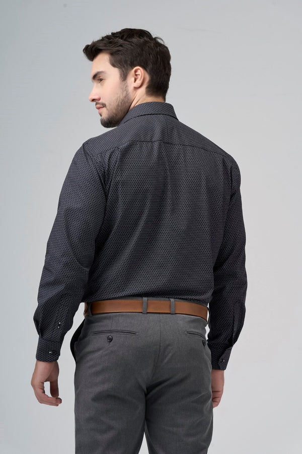 Men’s Regular Fit Cotton Spandex Non-Iron Spread Collar