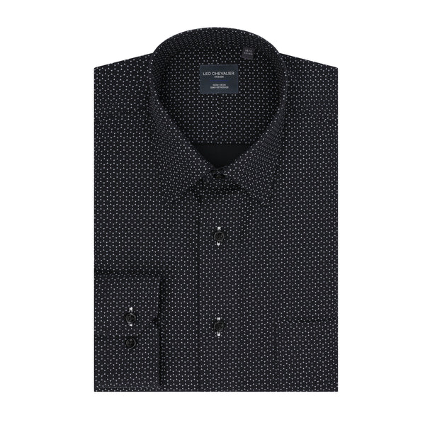 Men’s Regular Fit Cotton Spandex Non-Iron Spread Collar