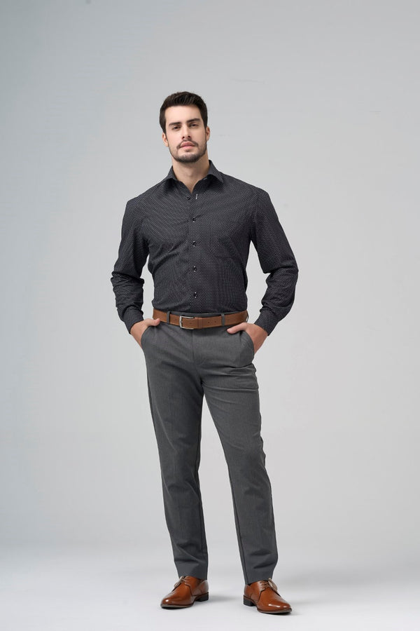 Men’s Regular Fit Cotton Spandex Non-Iron Spread Collar