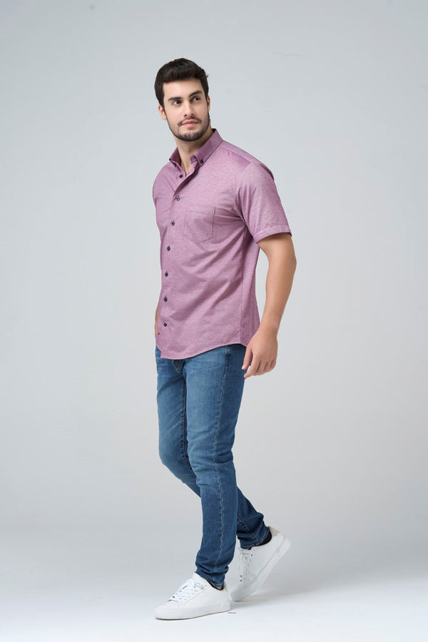 Solid Knit Button-Down Sport Shirt SS