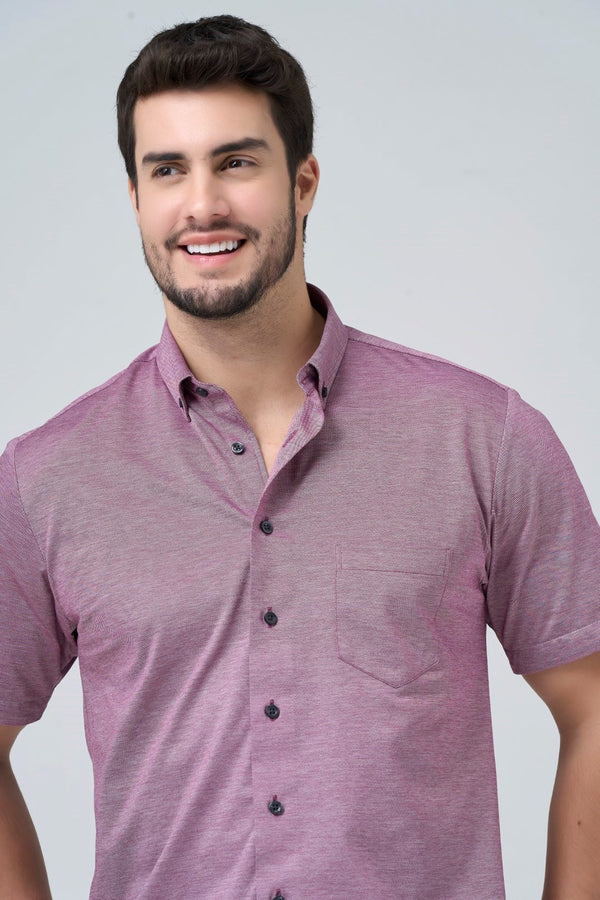 Solid Knit Button-Down Sport Shirt SS