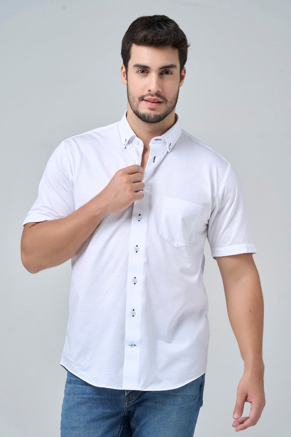 Solid Knit Button-Down Sport Shirt SS