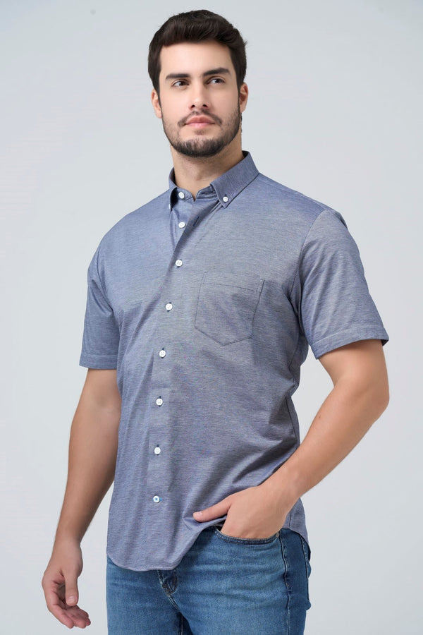 Solid Knit Button-Down Sport Shirt SS