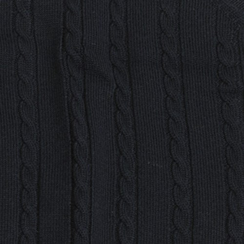 Viyella Cardigan sans manches en laine mérinos Baruffa avec câble sur le devant