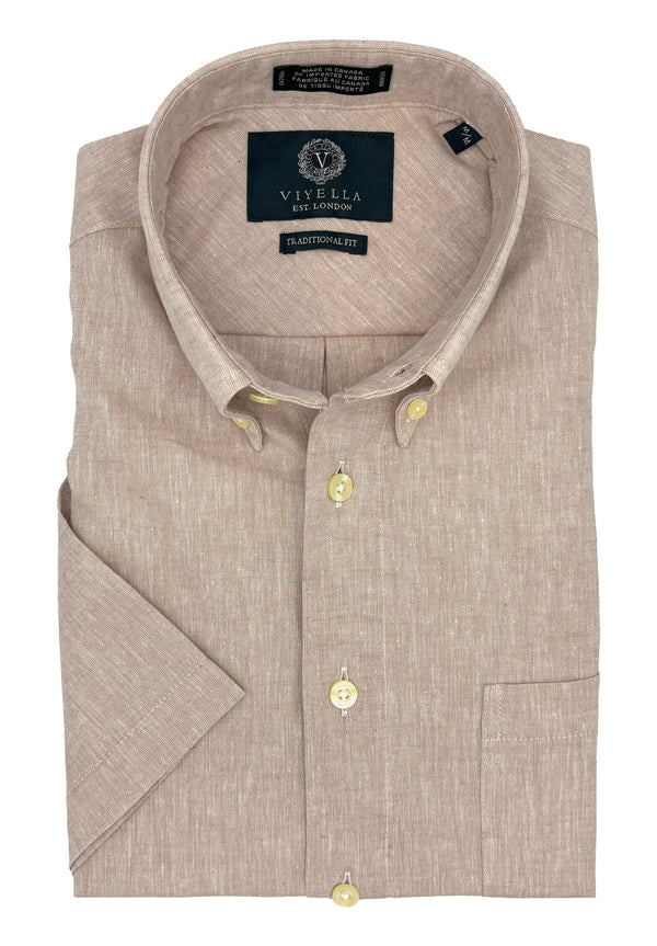 Chemise en mélange de coton et lin uni fabriquée au Canada