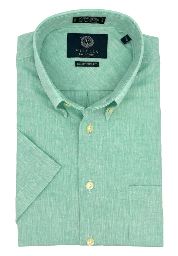 Chemise en mélange de coton et lin uni fabriquée au Canada