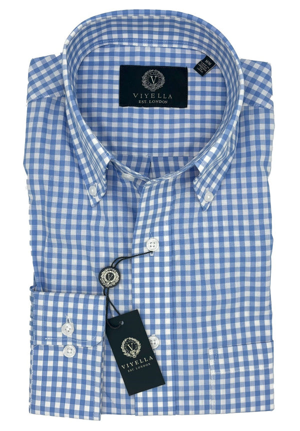 Viyella Gingham Button Down Shirt with Stretchable Cotton