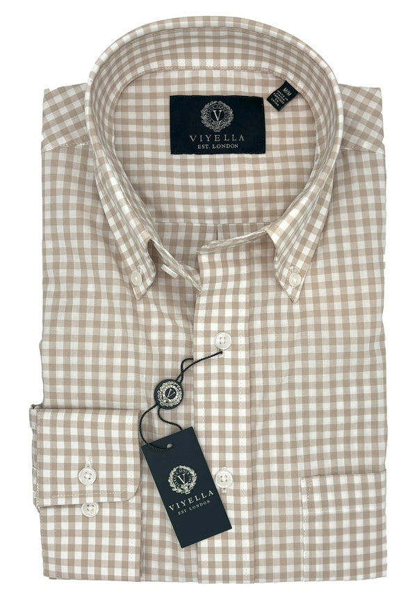 Viyella Gingham Button Down Shirt with Stretchable Cotton