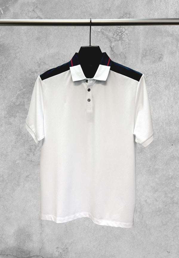 Polo Viyella coupé-cousu avec épaules contrastées