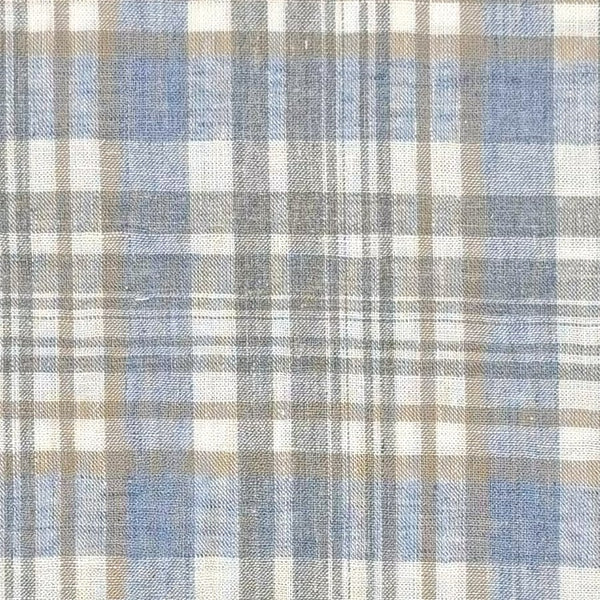 Chemise Viyella en lin mélangé à carreaux bleus fabriquée au Canada