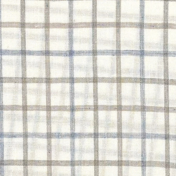 Chemise à carreaux beige en mélange de lin Viyella fabriquée au Canada