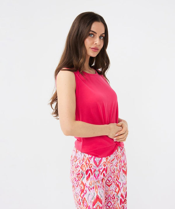 Modal Sleeveless Top with Fixed Knot
