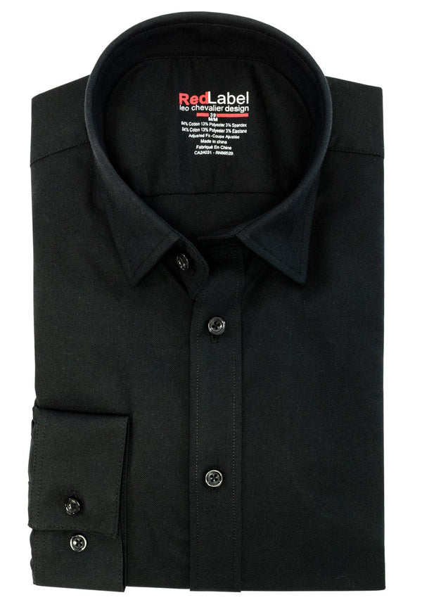 84% Cotton 13% Performance Polyester 3 % Spandex Voyage Oxford Performance Stretch Shirt