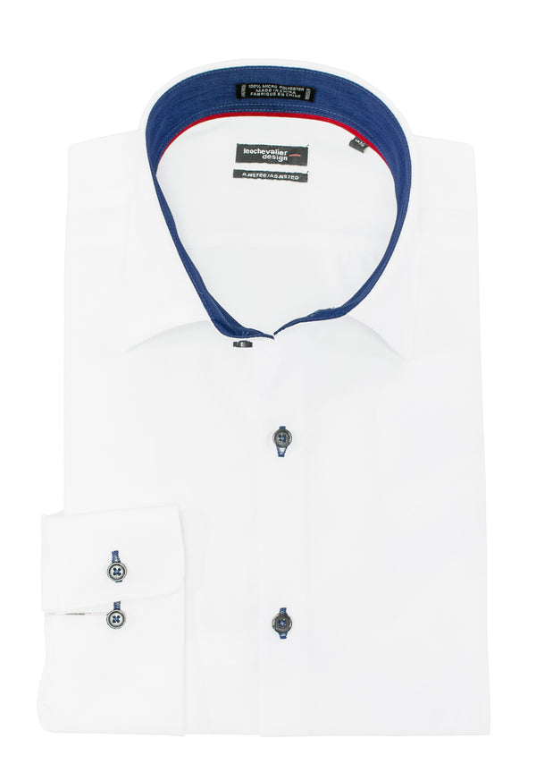 Chemise habillée coupe ajustée en micro polyester