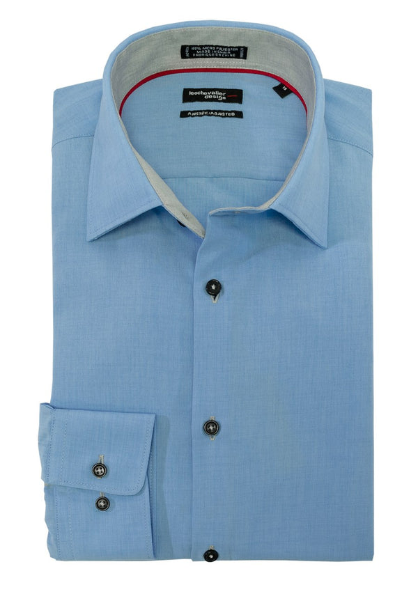 Chemise habillée coupe ajustée en micro polyester