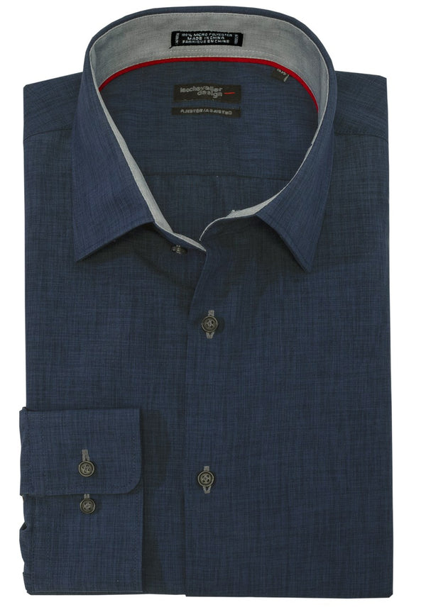 Chemise habillée coupe ajustée en micro polyester