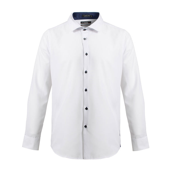 Chemise habillée coupe ajustée en micro polyester