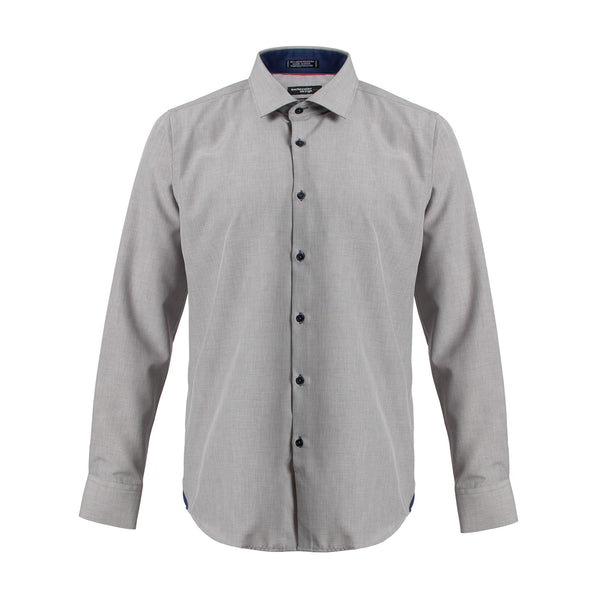 Chemise habillée coupe ajustée en micro polyester