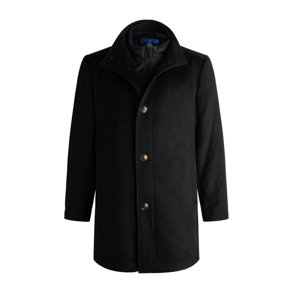 Manteau Viyella en mélange de laine et cachemire à 6 boutons avec coupe-vent zippé