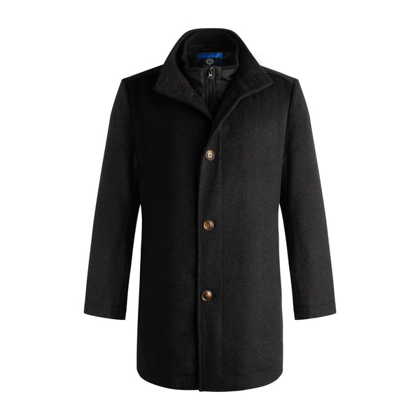 Manteau Viyella en mélange de laine et cachemire à 6 boutons avec coupe-vent zippé