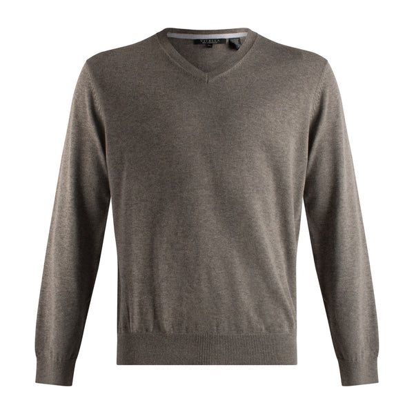 Pull à col en V et manches longues en mélange de soie Viyella