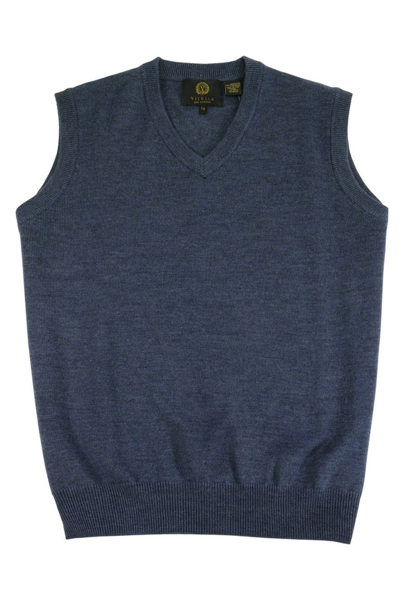 Viyella V-Neck Sleeveless Baruffa Merino Wool Sweater
