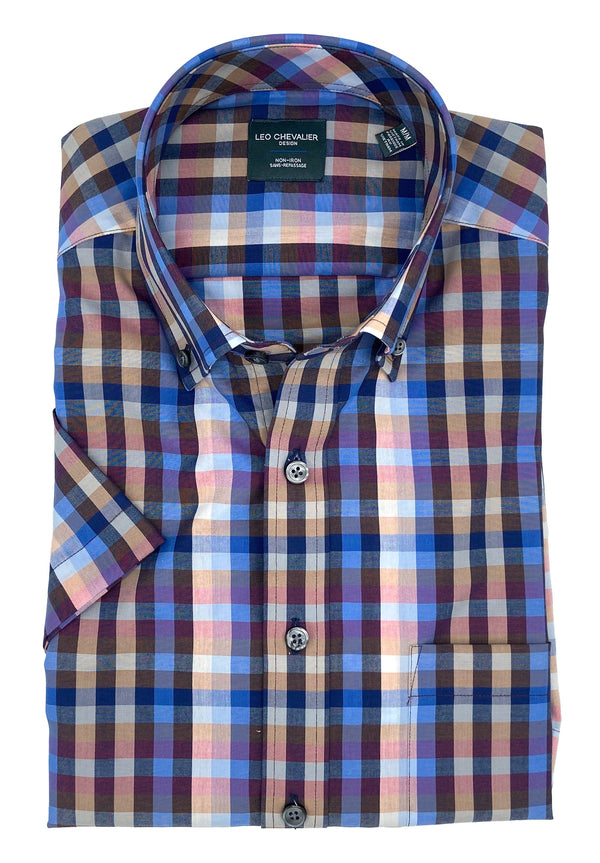 Multi 100% Cotton Non-Iron Check Shirt