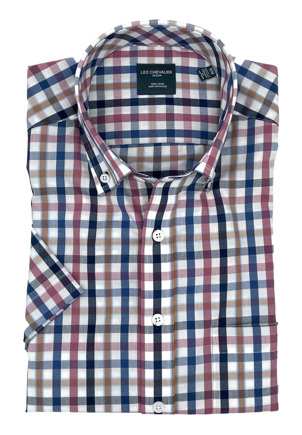Multi Check 100% Cotton Non-Iron Shirt