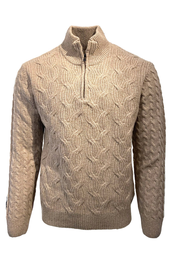 Viyella 1/4 zip avec pull en tricot de corde fabriqué en Italie