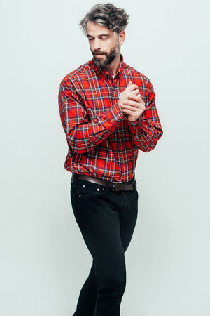 Viyella Royal Stewart Chemise de sport boutonnée fabriquée au Canada