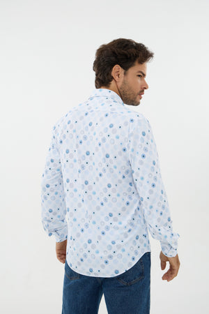 Chemise à manches longues en maille extensible pour homme