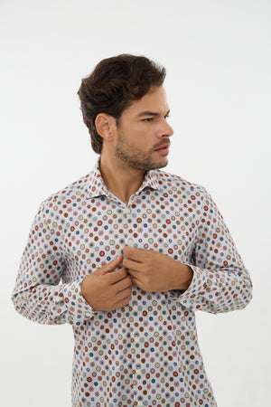 Chemise Leo Chevalier Iconic Stretch à imprimé multi-cercles