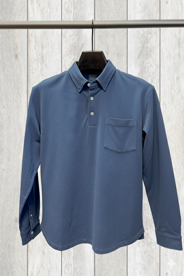 Leo Chevalier Long Sleeve Polo with Pocket